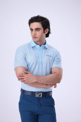 Cut Away Golf Polo Sky