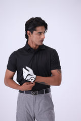 Moderno Knit Black Golf Polo