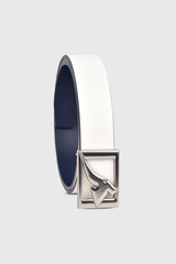 Golf Leather Belt | Navy & White