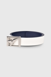 Golf Leather Belt | Navy & White