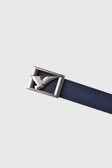 Golf Leather Belt | Navy & White