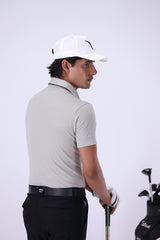 Nectar Ash Grey C Stripe Golf Polo