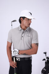Nectar Ash Grey C Stripe Golf Polo