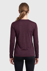 WOMEN GYM LONGSLEEVE SHIRT BURGUNDY
