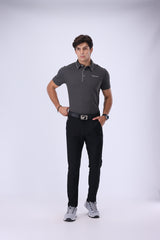 Nectar Smoke Grey C Stripe Golf Polo