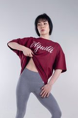 CozyVibe Maroon Ladies Over Size TShirt