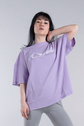 CozyVibe Purple Ladies Over Size TShirt