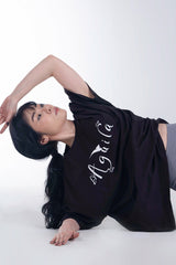 CozyVibe Black Ladies Over Size TShirt