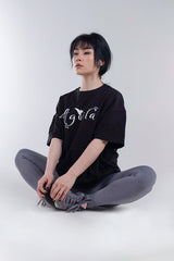 CozyVibe Black Ladies Over Size TShirt