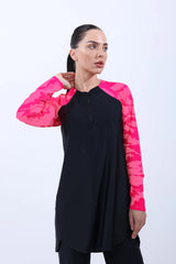 Aqua Drift Black Swim Shirt Top