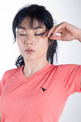 Power Femme Red Ladies V-Neck TShirt