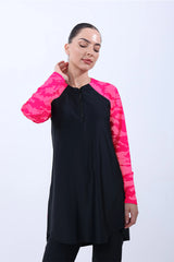 Aqua Drift Black Swim Shirt Top