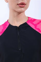 Aqua Drift Black Swim Shirt Top
