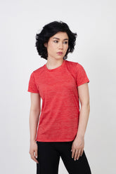 Cationic Women T Shirt Red Melange