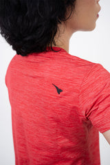 Cationic Women T Shirt Red Melange