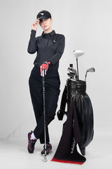 Modelle Full Sleeves Black Golf Polo Shirt