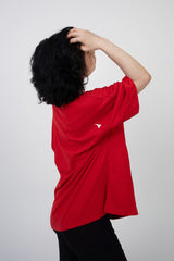 CozyVibe Red Ladies Over Size T-Shirt
