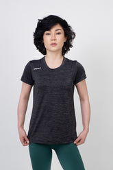 Cationic Women T Shirt Grey Melange