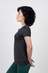 Cationic Women T Shirt Grey Melange