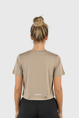 Women Crop Top Light Brown