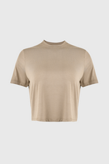 Women Crop Top Light Brown