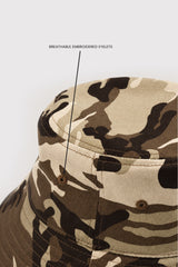 BUCKET CAP BEIGE BROWN CAMO