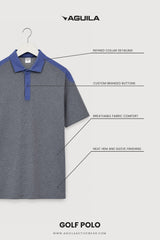 CUT AWAY MEN GOLF POLO GREYBLUE