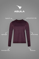 WOMEN GYM LONGSLEEVE SHIRT BURGUNDY
