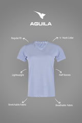 WOMEN BUZZFIT GYM T-SHIRT LIGHT GREY