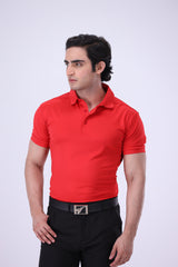 Moderno Knit Red Golf Polo
