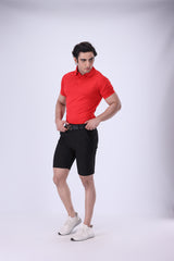 Moderno Knit Red Golf Polo