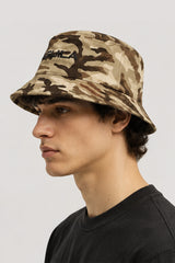 BUCKET CAP BEIGE BROWN CAMO