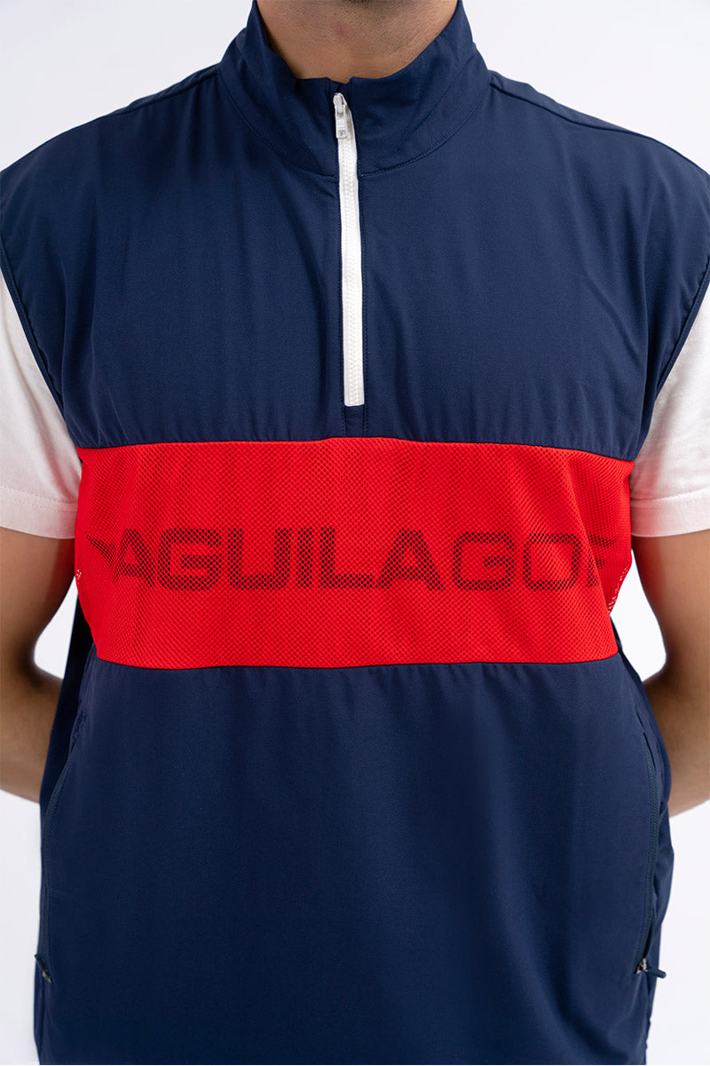 CHALECO PACKABLE NAVY GOLF SLEEVE-LESS