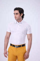 Moderno Knit White Golf Polo