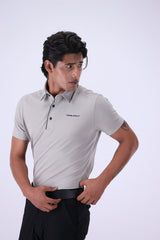 Nectar Ash Grey C Stripe Golf Polo