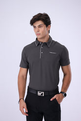 Nectar Smoke Grey C Stripe Golf Polo