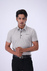 Nectar Ash Grey C Stripe Golf Polo