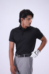 Moderno Knit Black Golf Polo