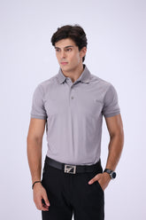 Moderno Knit Silver Grey Golf Polo