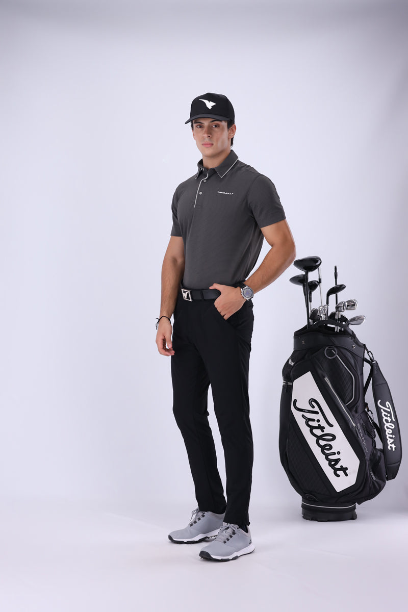 Nectar Smoke Grey C Stripe Golf Polo