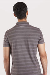 Men's Black and Gray Stripes Polo Shirt