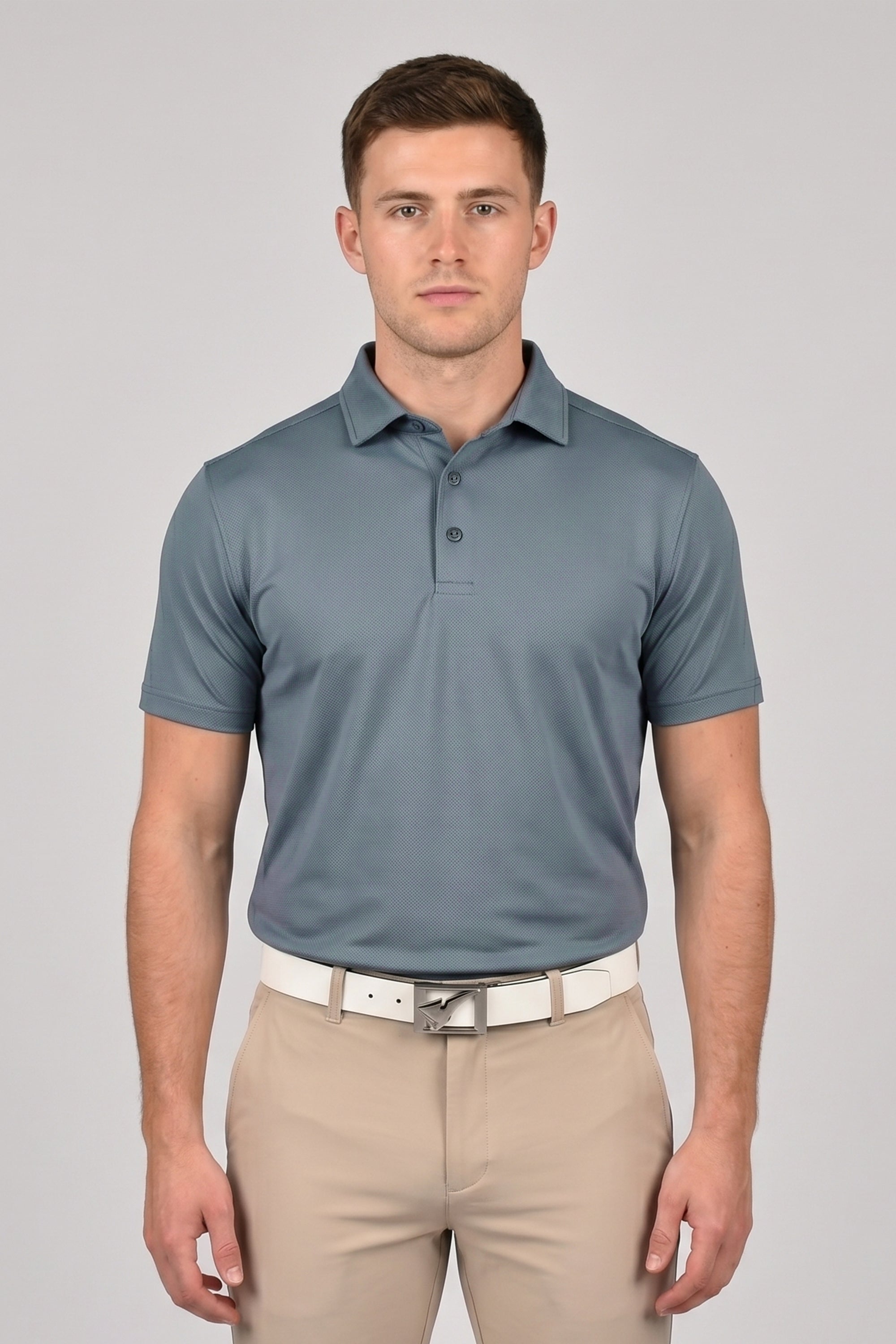 BARI MEN GOLF POLO SLATE GREY