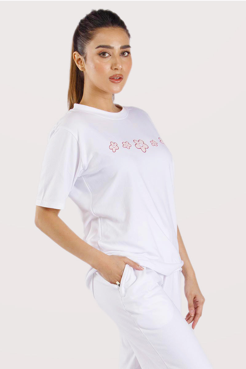 Women's Cotton T-Shirt & Trouser Set