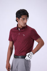 ANTIGUO MAROON GOLF POLO