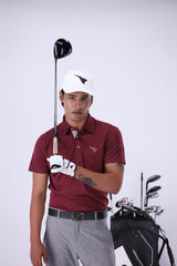 ANTIGUO MAROON GOLF POLO