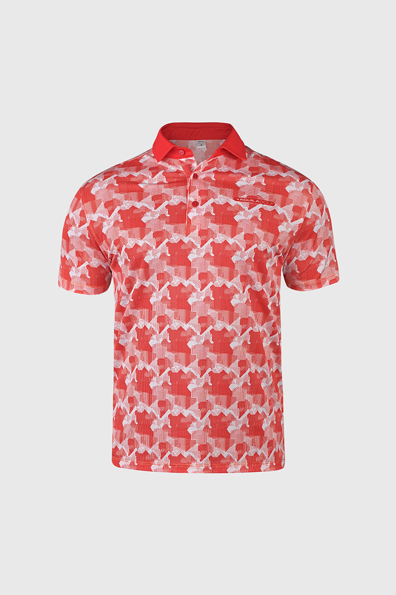 PRESTIGE CAMO RED GOLF POLO