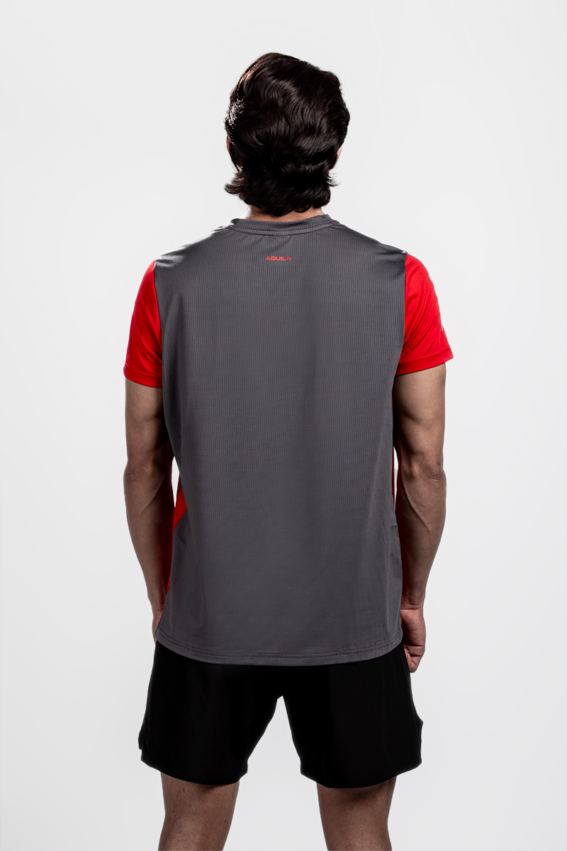 Power Lift T Shirt Red & Grey