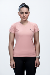 Power Femme Dusty Rose Ladies V-Neck TShirt