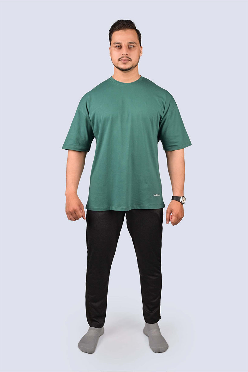 Drop Size T Shirt Dark Green