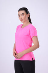 Cationic Women T Shirt Pink Melange